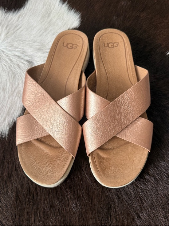 UGG Shoes - UGG Women’s Rose Gold Crisscross Slide Sandals